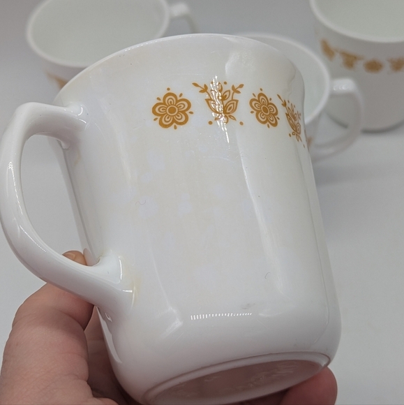 Vintage Corning Corelle Butterfly Gold Coffee Mugs Set Of 4 - Picture 6 of 8